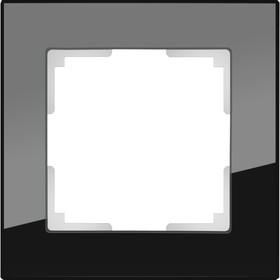 Рамка на 1 пост  WL01-Frame-01, цвет черный, материал стекло