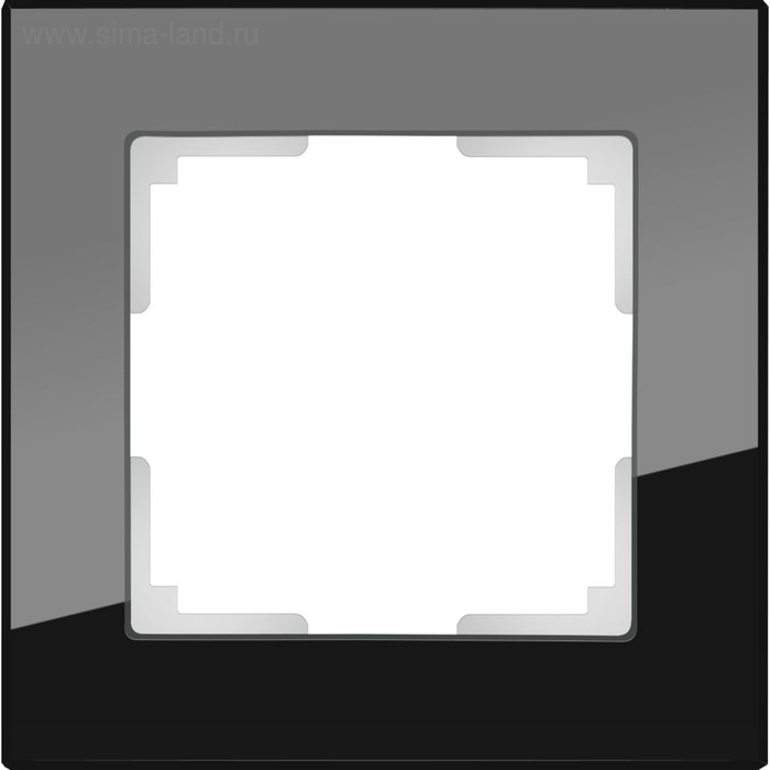 фото Рамка на 1 пост wl01-frame-01, цвет черный, материал стекло werkel