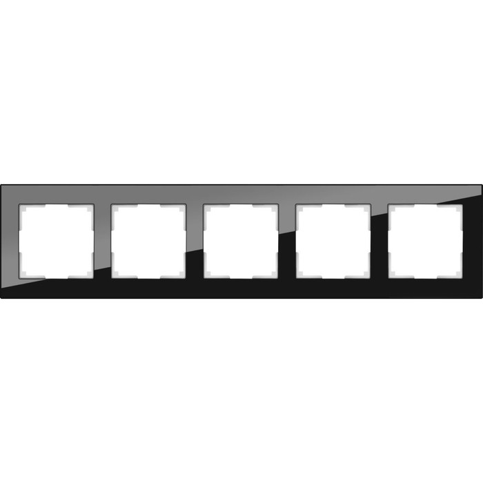 Рамка на 5 постов  WL01-Frame-05, цвет черный, материал стекло