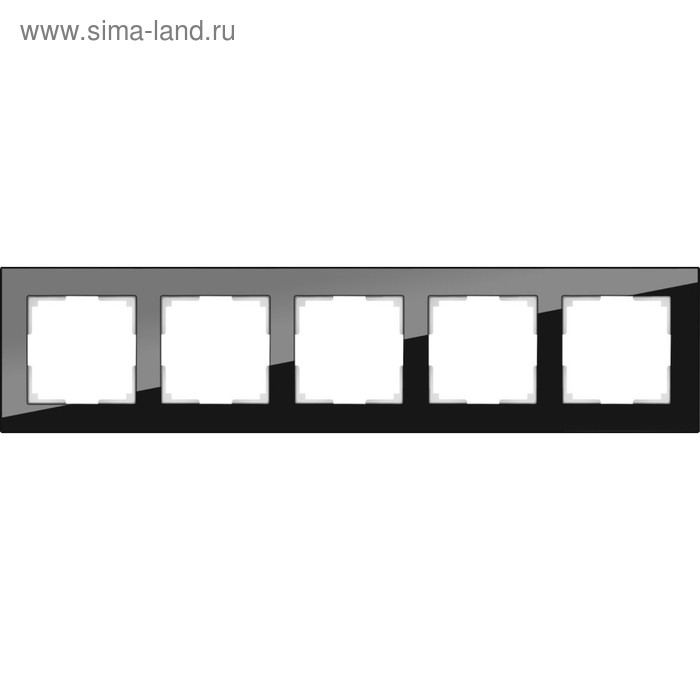 

Рамка на 5 постов WL01-Frame-05, цвет черный, материал стекло