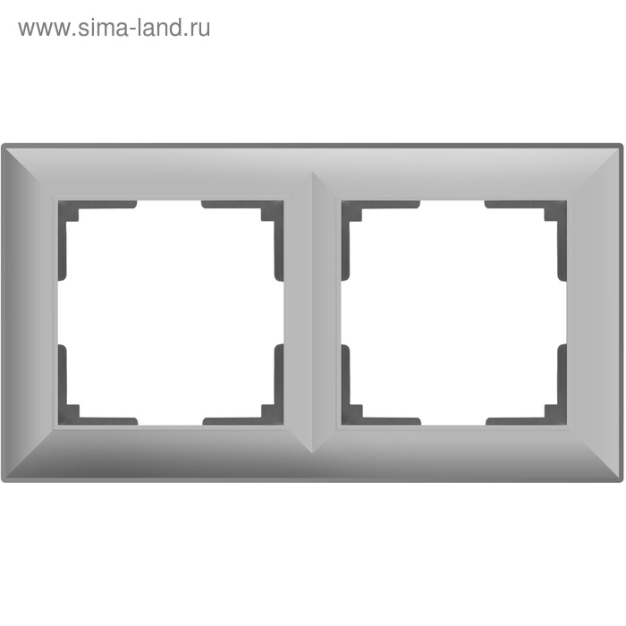

Рамка на 2 поста WL14-Frame-02, цвет серебряный