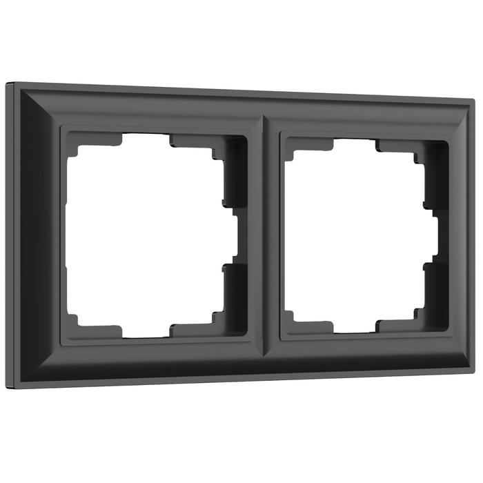 Рамка на 2 поста  WL14-Frame-02, цвет черный