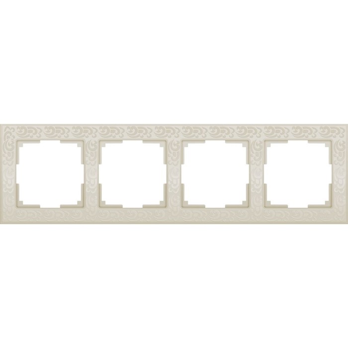 Рамка на 4 поста  WL05-Frame-04-ivory, цвет слоновая кость