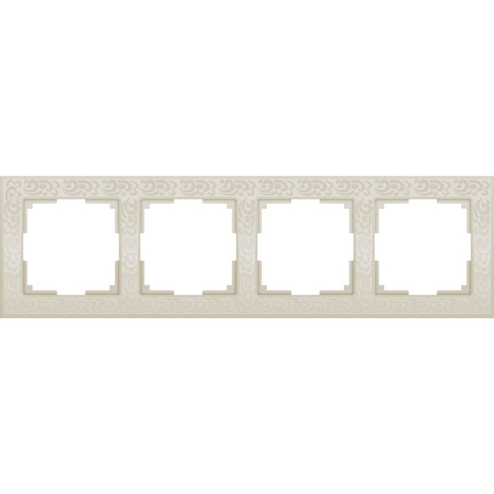 Рамка на 4 поста  WL05-Frame-04-ivory, цвет слоновая кость