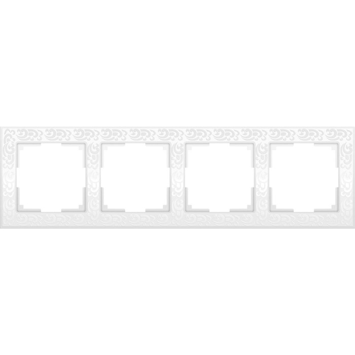Рамка на 4 поста  WL05-Frame-04-white, цвет белый