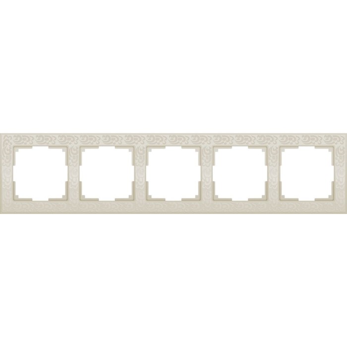 Рамка на 5 постов  WL05-Frame-05-ivory, цвет слоновая кость