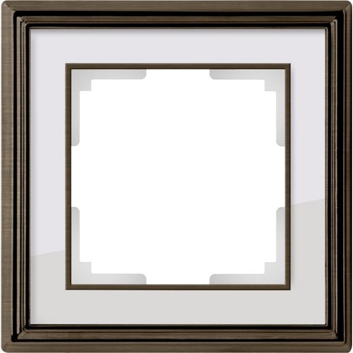 Рамка на 1 пост  WL17-Frame-01, цвет белый, бронза