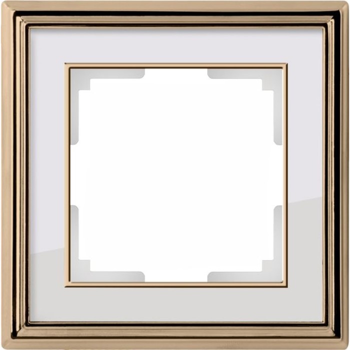 Рамка на 1 пост  WL17-Frame-01, цвет белый, золото