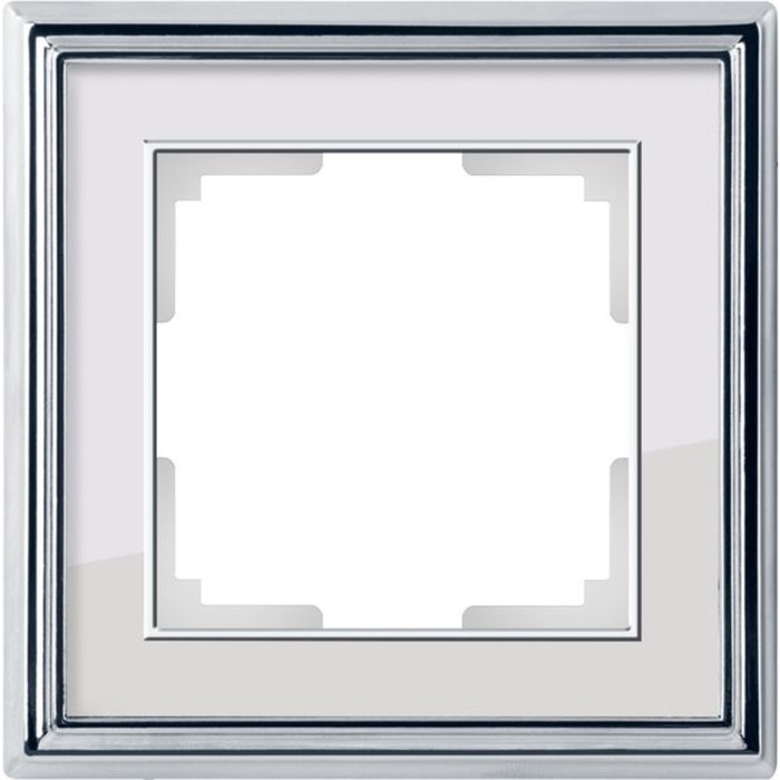 Рамка на 1 пост  WL17-Frame-01, цвет белый, хром