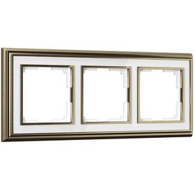 

Рамка на 3 поста WL17-Frame-03, цвет белый, бронза