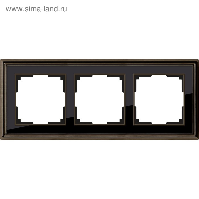 Рамка на 3 поста WL17-Frame-03, цвет черный, бронза