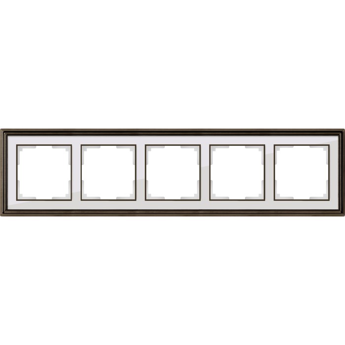 Рамка на 5 постов  WL17-Frame-05, цвет белый, бронза
