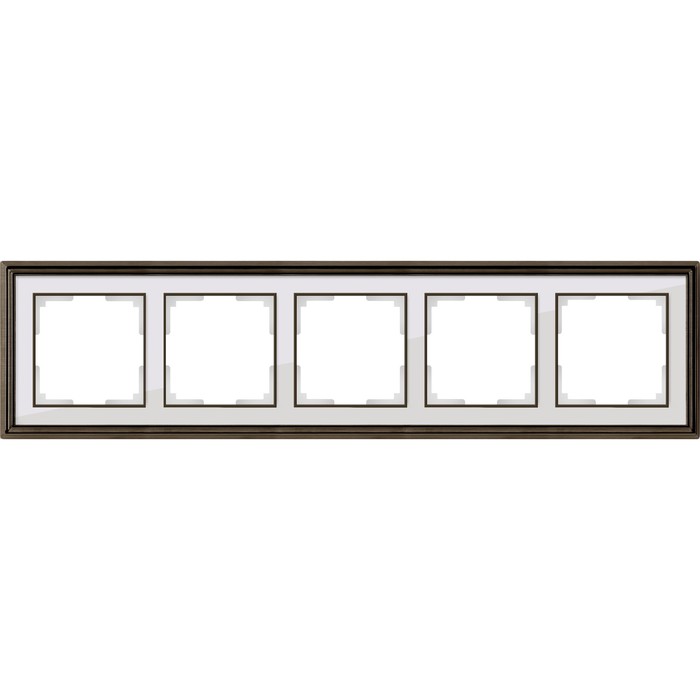 Рамка на 5 постов  WL17-Frame-05, цвет белый, бронза