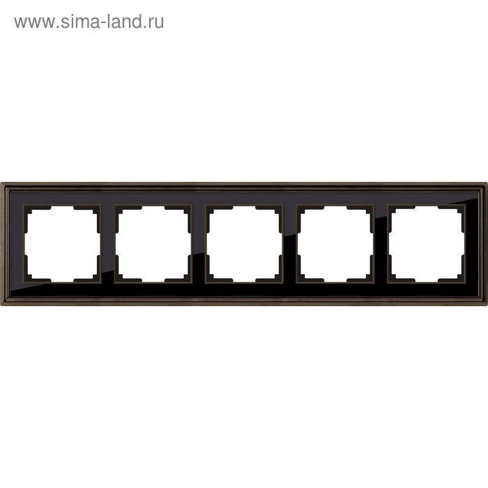 Рамка на 5 постов WL17-Frame-05, цвет черный, бронза