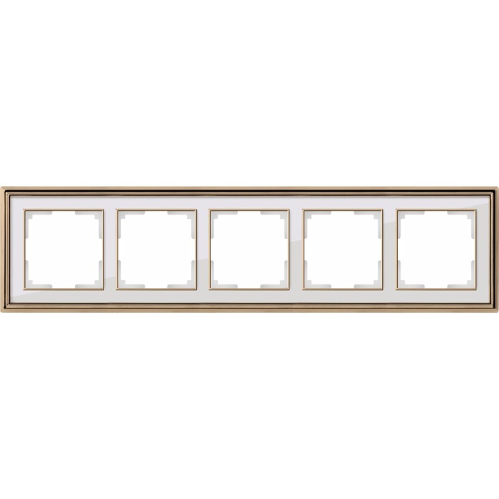 Рамка на 5 постов  WL17-Frame-05, цвет белый, золото