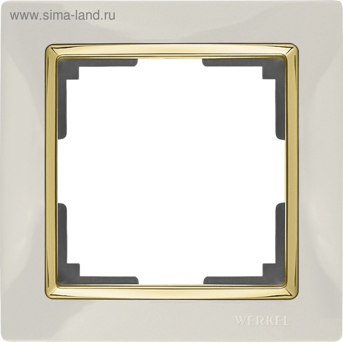 Рамка на 1 пост  WL03-Frame-01-ivory-GD, цвет золото, слоновая кость