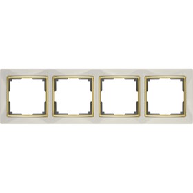 Рамка на 4 поста  WL03-Frame-04-ivory-GD, цвет золото, слоновая кость