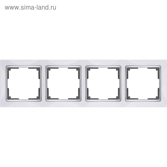 Рамка на 4 поста  WL03-Frame-04-white, цвет белый