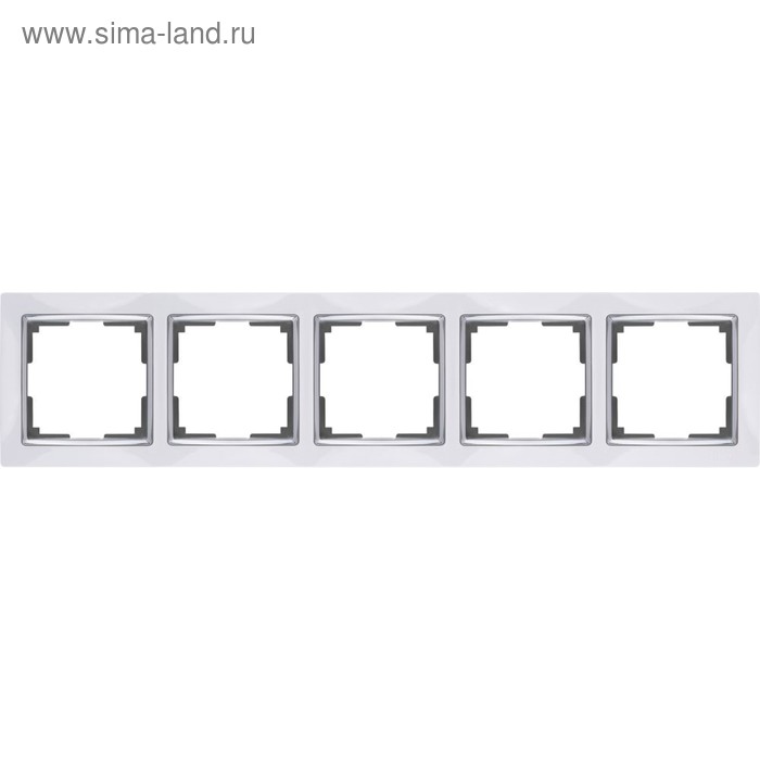 Рамка на 5 постов  WL03-Frame-05-white, цвет белый