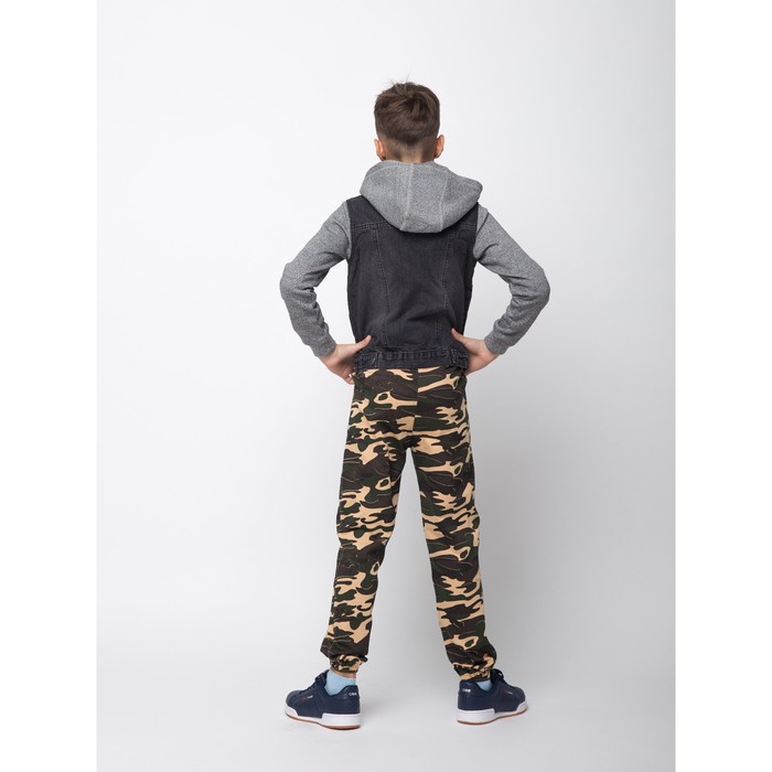 Брюки для мальчиков, цвет милитари беж, 134-140 см (38)