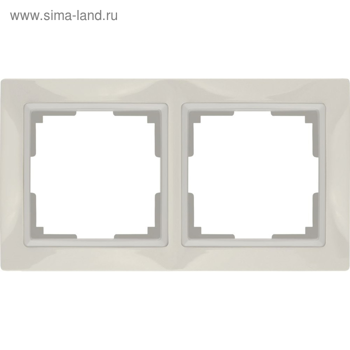 Рамка на 2 поста WL03-Frame-02, цвет слоновая кость рамка на 2 поста wl03 frame 02 ivory gd цвет золото слоновая кость