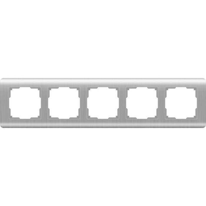 Рамка на 5 постов  WL12-Frame-05, цвет серебряный
