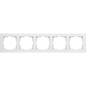 Рамка на 5 постов  WL04-Frame-05-white, цвет белый