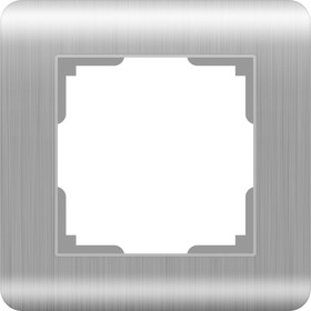 Рамка на 1 пост  WL12-Frame-01, цвет серебряный