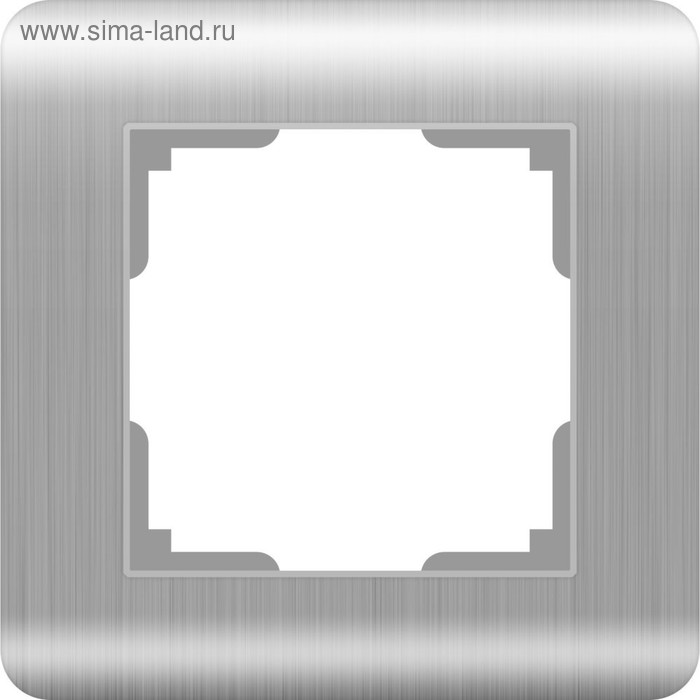Рамка на 1 пост  WL12-Frame-01, цвет серебряный