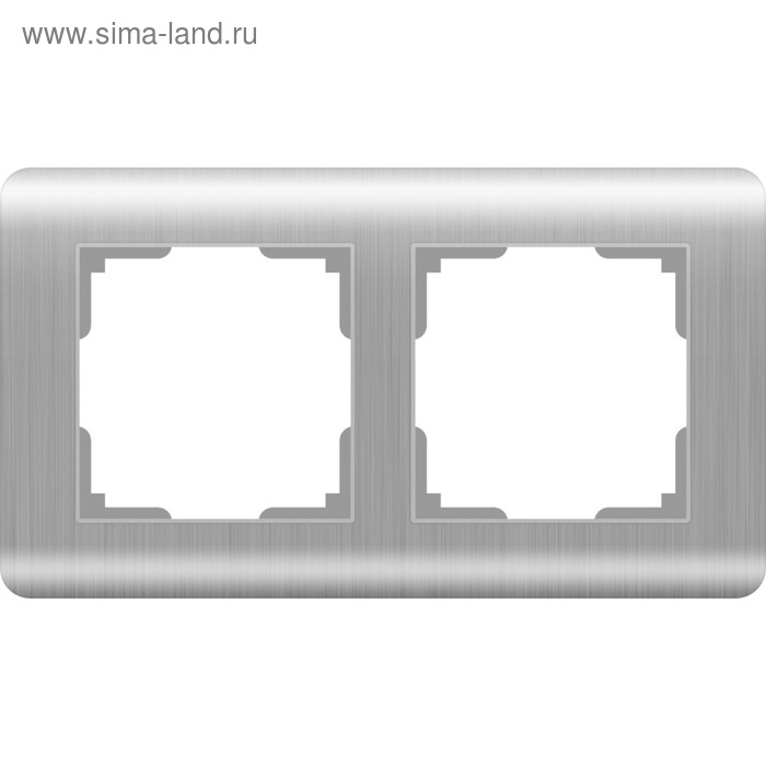 Рамка на 2 поста  WL12-Frame-02, цвет серебряный