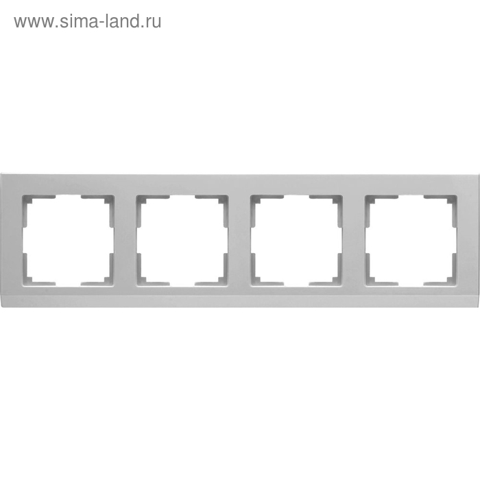 Рамка на 4 поста WL04-Frame-04, цвет серебряный цена и фото