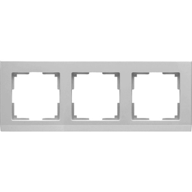 Рамка на 3 поста  WL04-Frame-03, цвет серебряный