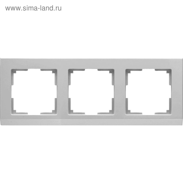 

Рамка на 3 поста WL04-Frame-03, цвет серебряный