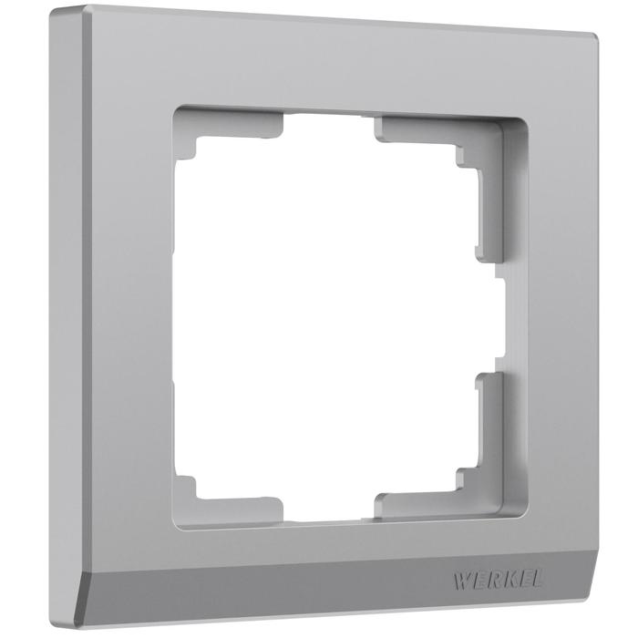 Рамка на 1 пост  WL04-Frame-01, цвет серебряный