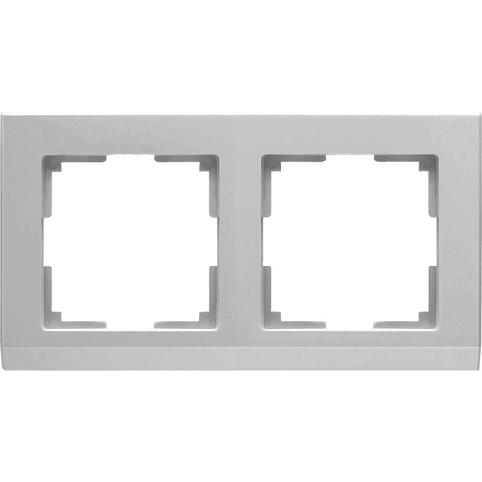 Рамка на 2 поста  WL04-Frame-02, цвет серебряный
