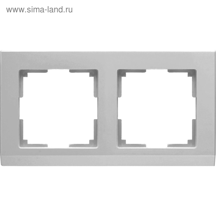 Рамка на 2 поста WL04-Frame-02 цвет серебряный 368₽