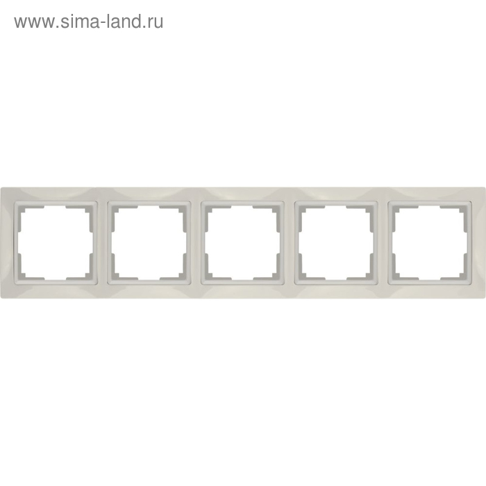 Рамка на 5 постов  WL03-Frame-05, цвет слоновая кость