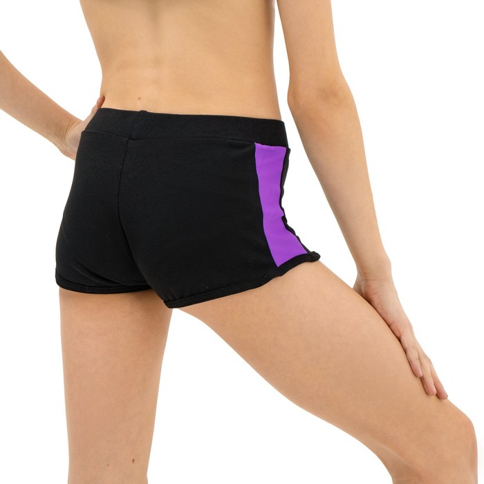 Шорты с лампасами, размер 32, цвет чёрный-фиолет