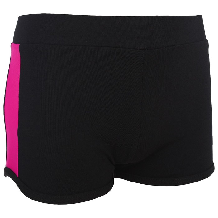 Шорты с лампасами, размер 38, цвет чёрный-фуксия