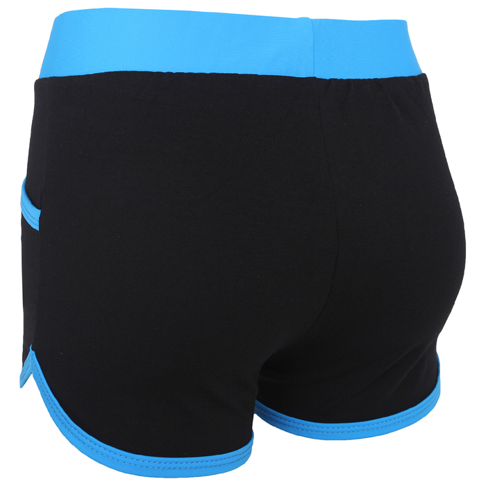Шорты с окантовкой, размер 34, цвет чёрный-бирюза