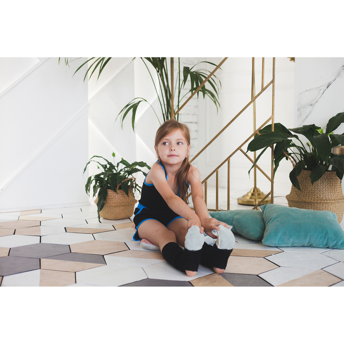 Шорты с окантовкой, размер 38, цвет чёрный-бирюза