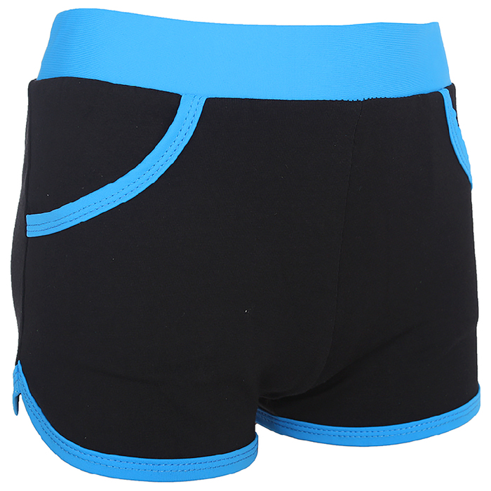 Шорты с окантовкой, размер 40, цвет чёрный-бирюза