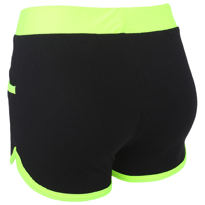 Шорты с окантовкой, размер 42, цвет чёрный-лимон