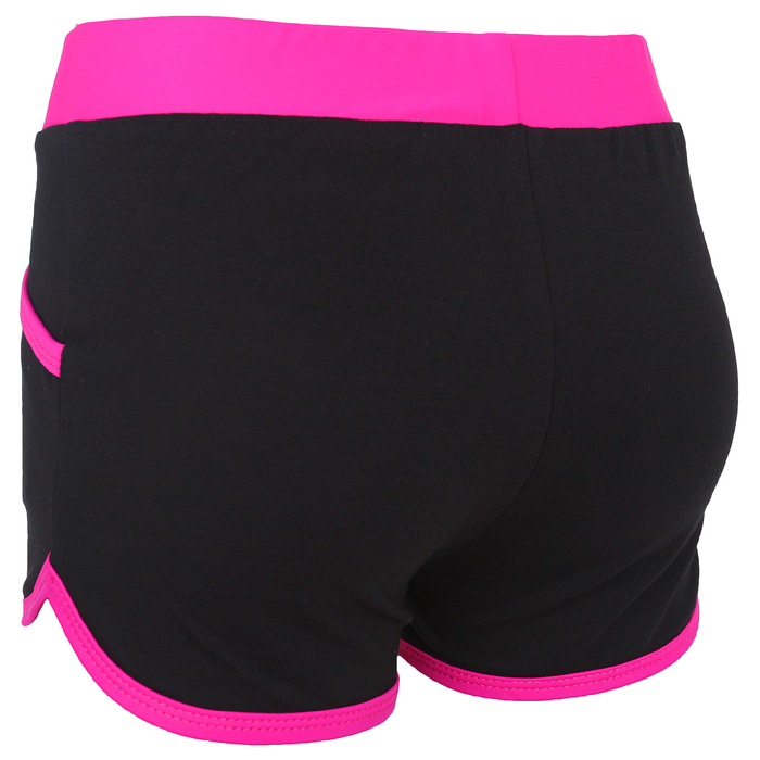 Шорты с окантовкой, размер 40, цвет чёрный-фуксия