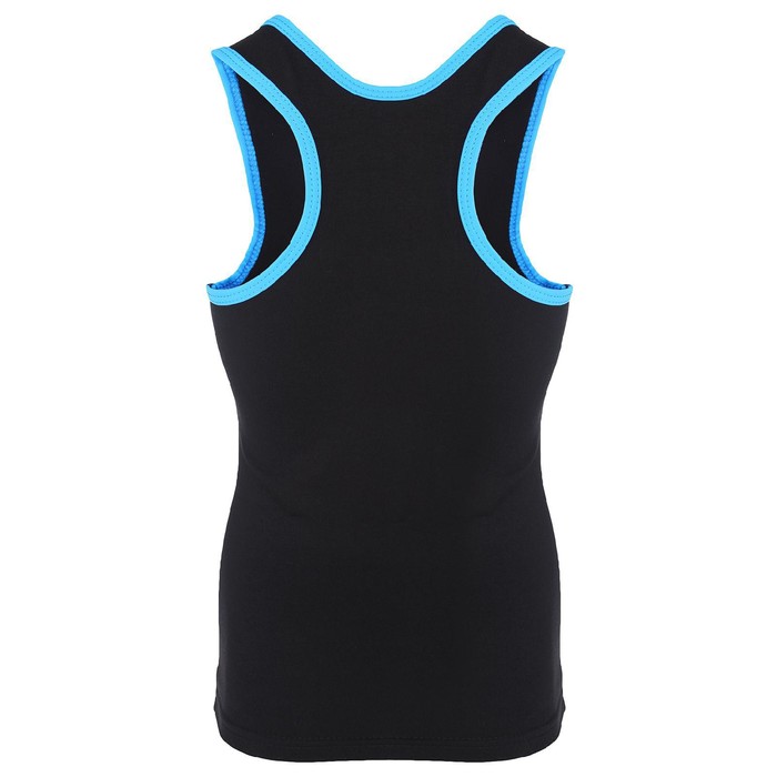 Майка-борцовка с окантовкой, размер 38, цвет чёрный-бирюза