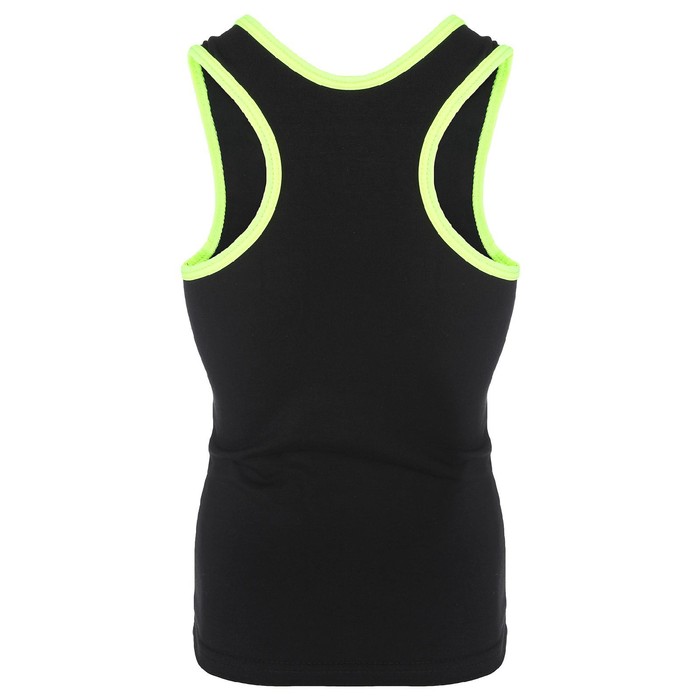 Майка-борцовка с окантовкой, размер 42, цвет чёрный-лимон