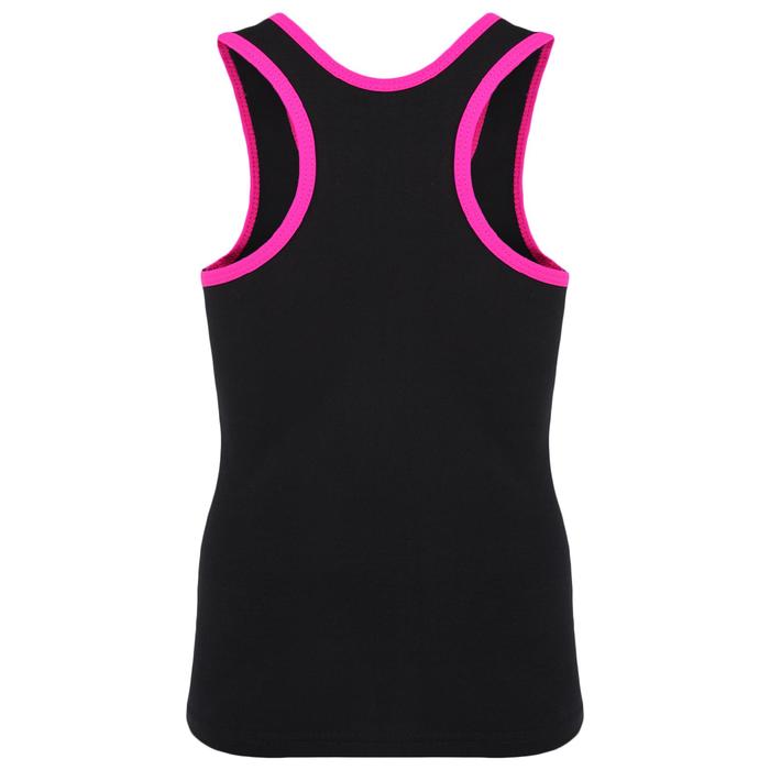 Майка-борцовка с окантовкой, размер 40, цвет чёрный-фуксия