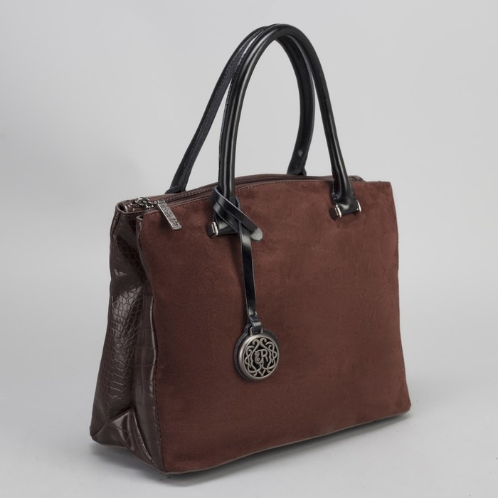 Сумка женская, 2 отдела на молниях, наружный карман, цвет коричневый