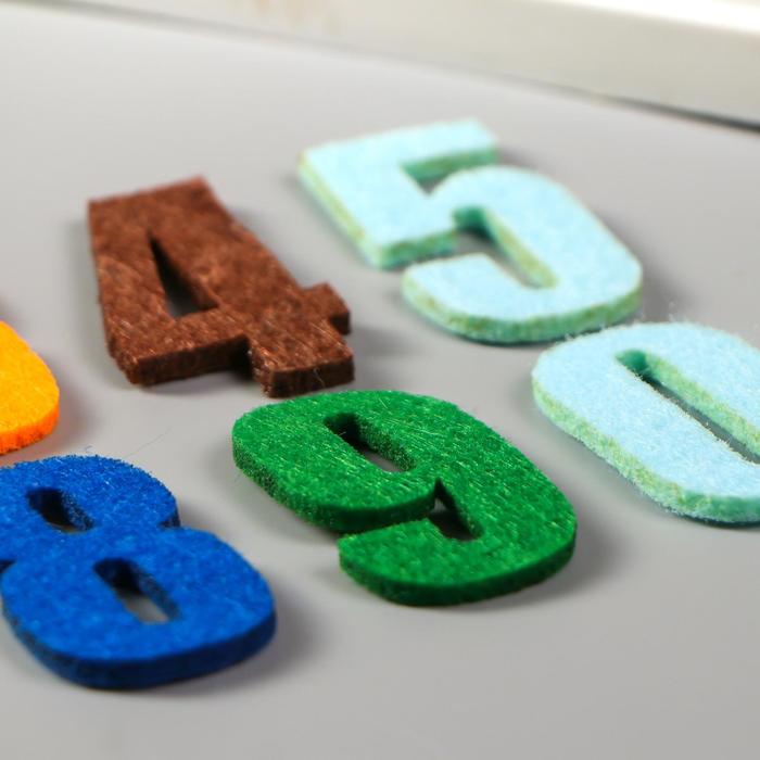 Декор для творчества войлок "Цифры" набор 10 шт 4,3х2,3 см