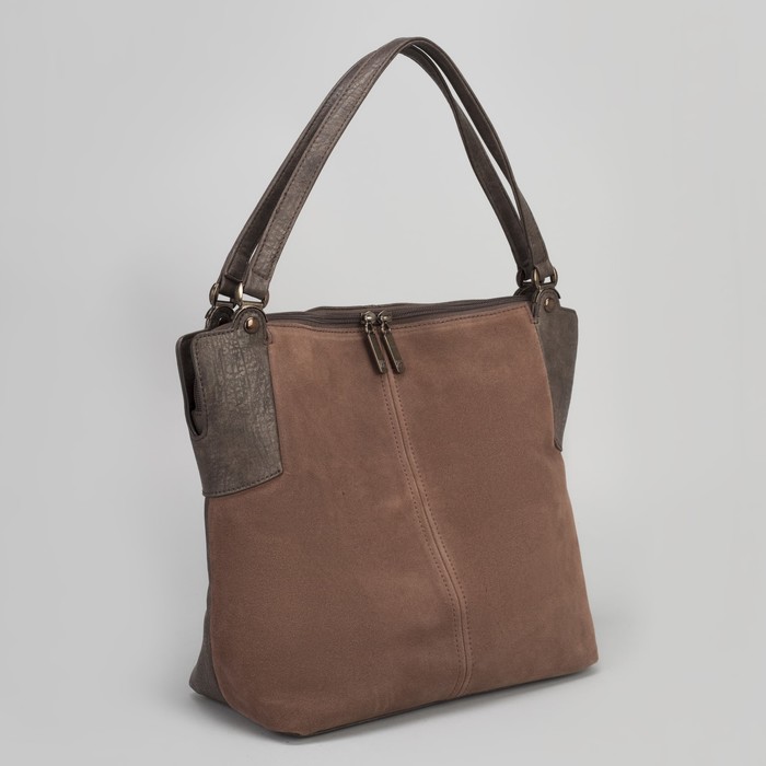 Сумка женская, отдел с перегородкой, наружный карман, цвет коричневый